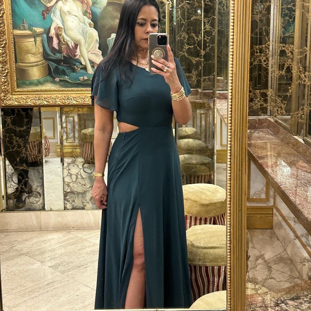 Lulu's Garden Bliss emerald cut out dress size S